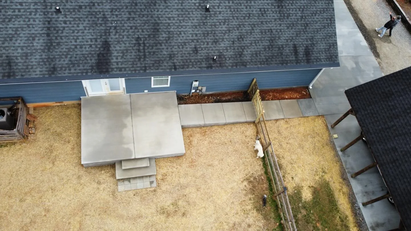 Finished concrete entry and walkways